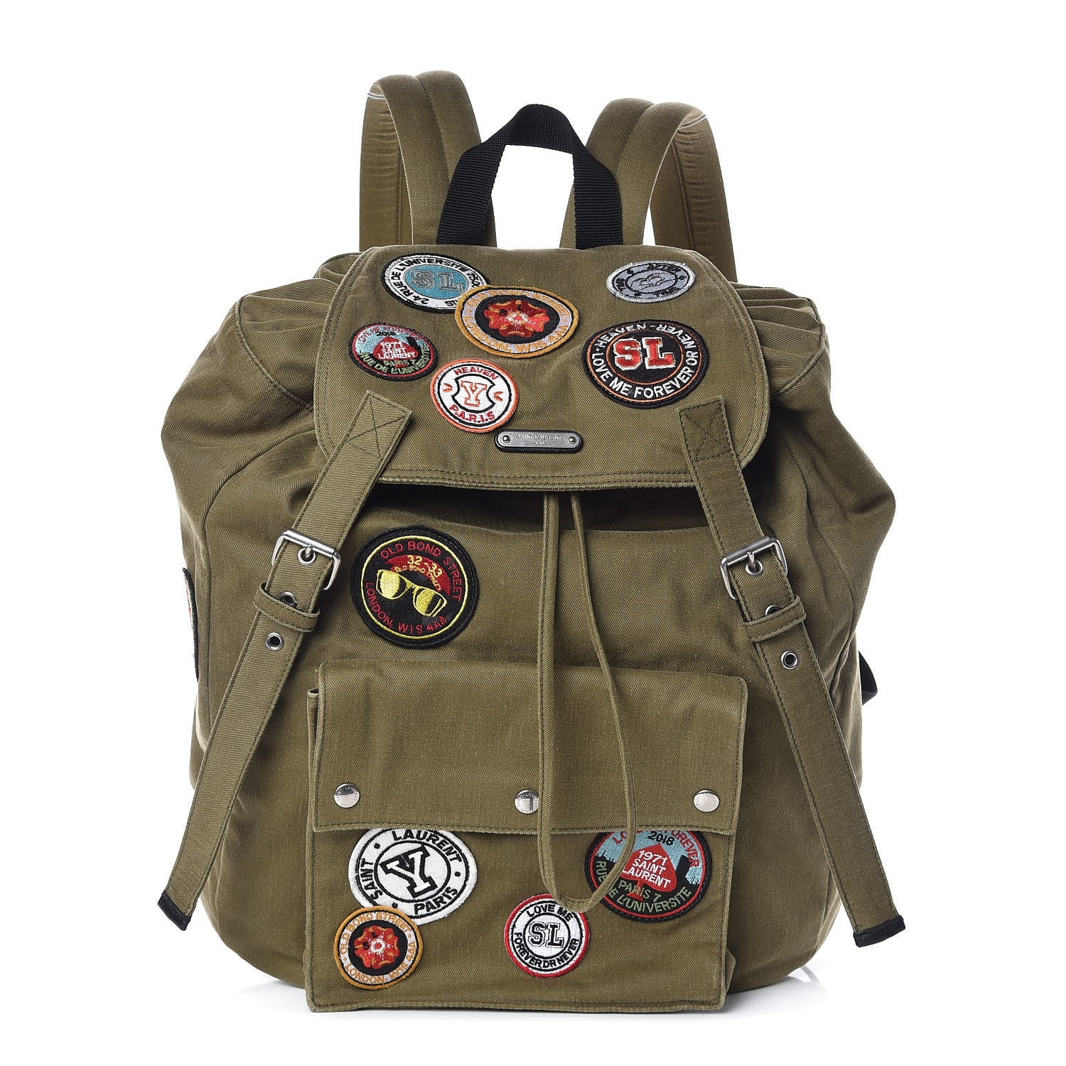 Saint Laurent Canvas Multi Patch Backpack Gabardine 1 of 8