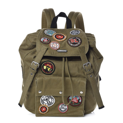 Saint Laurent Canvas Multi Patch Backpack Gabardine 1 of 8