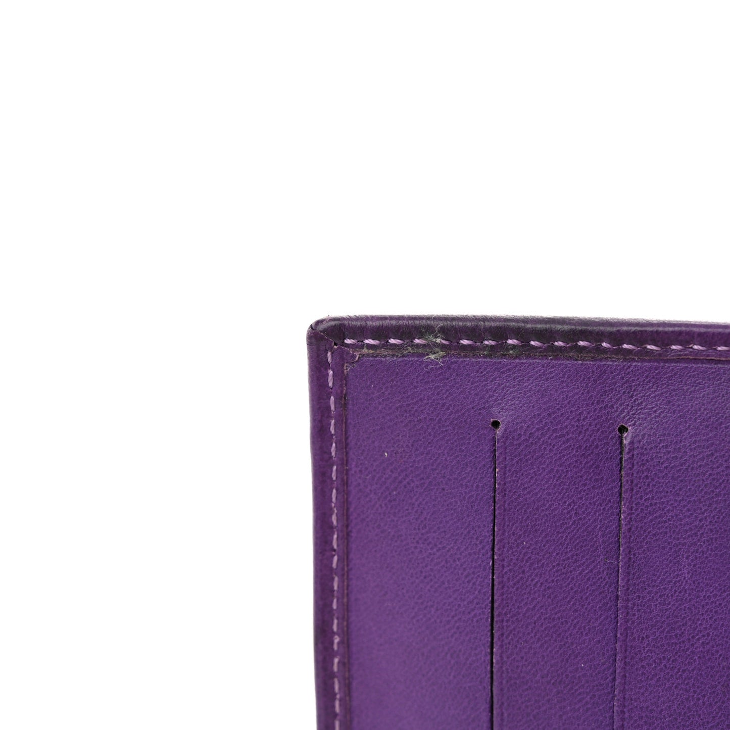 Nappa Logo Embossed Long Wallet On Chain Purple