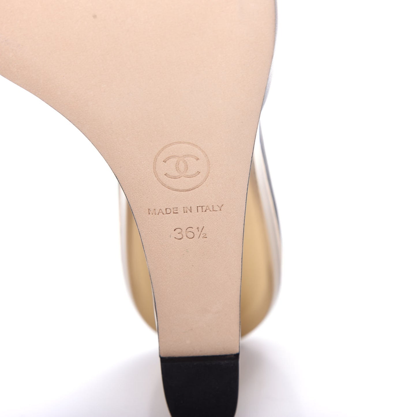 Lambskin Lucite CC Wedge Mules 36.5 Black
