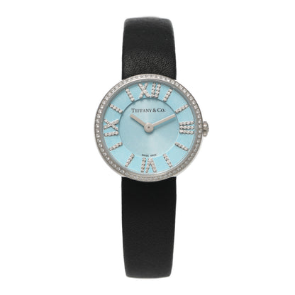 Tiffany Stainless Steel Calfskin Diamond Bezel 24mm Atlas 2-Hand Quartz Watch Tiffany Blue 1 of 4