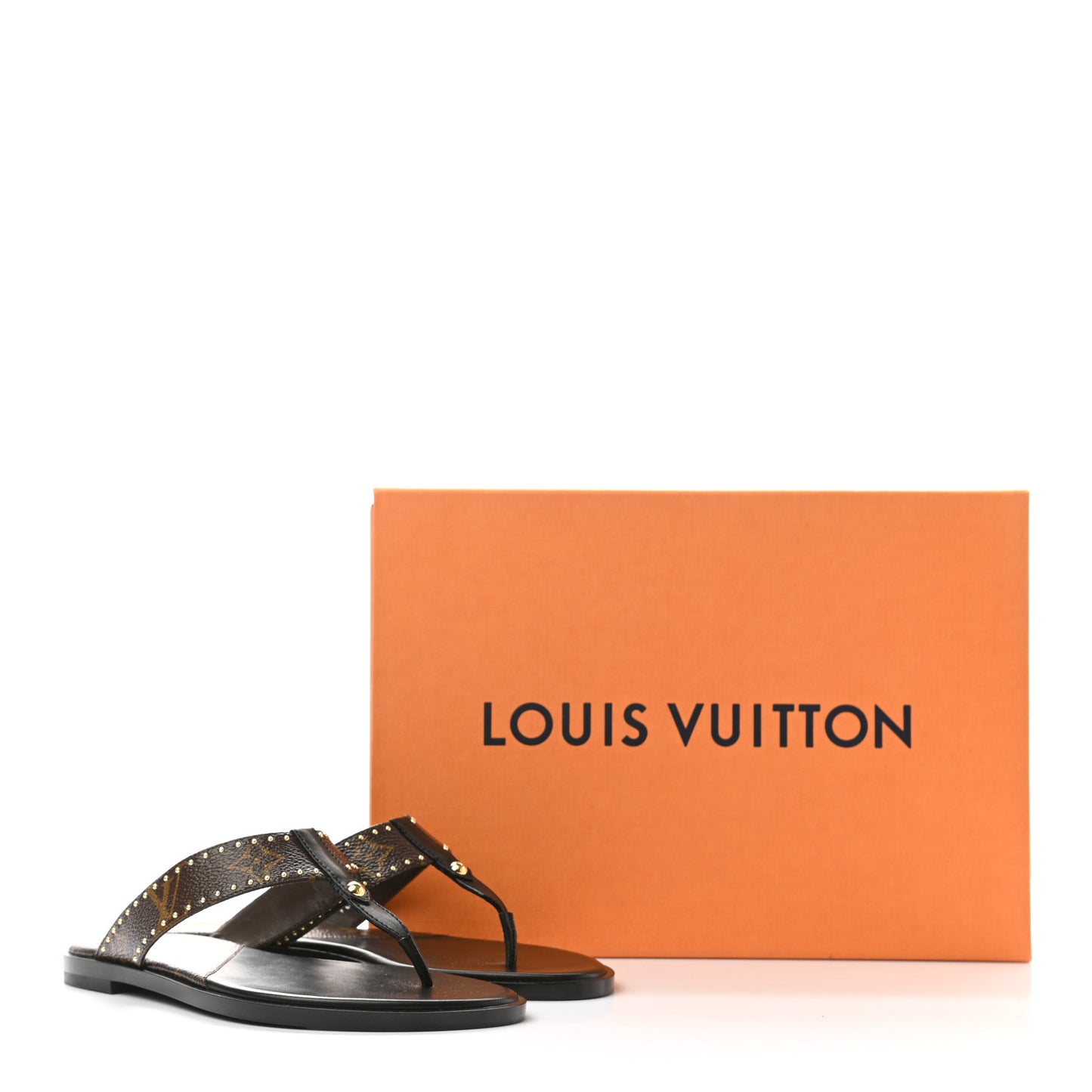 Monogram Sunny Flat Thong Sandals 35 Black