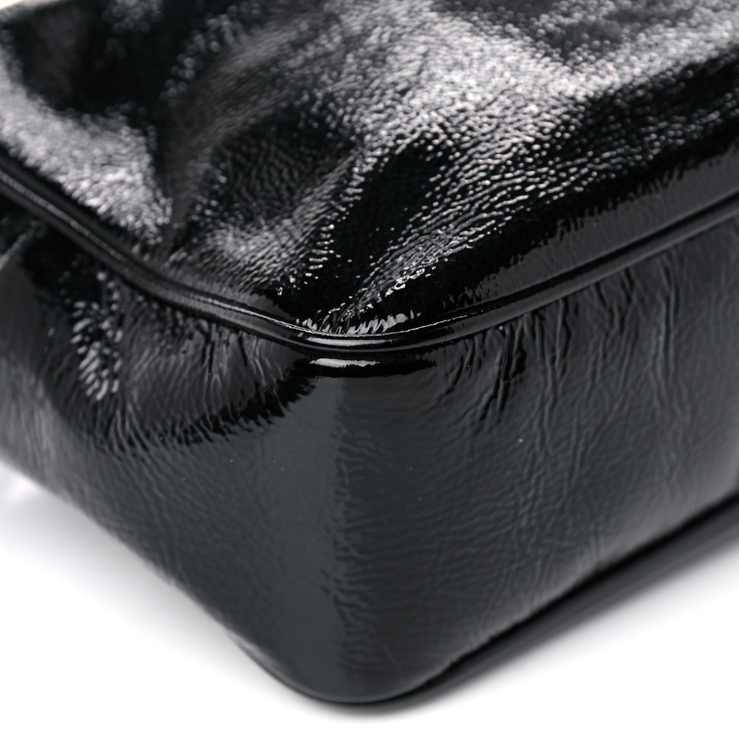 Soft Patent Small Soho Disco Bag Black
