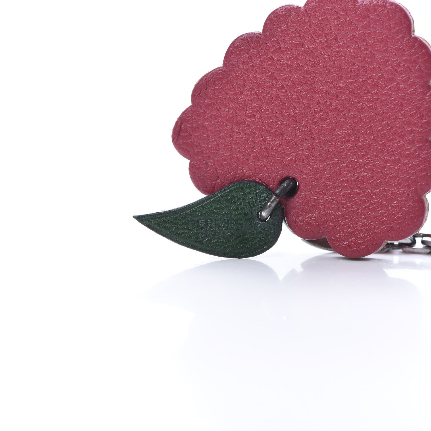 Hermes Chevre Raspberry Key Chain Bag Charm Framboise 3 of 4