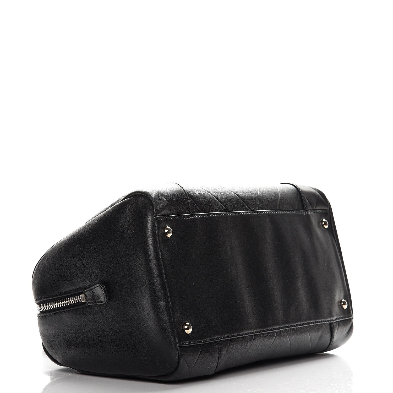 Chanel Calfskin Chevron CC All Day Long Boston Black 4 of 14