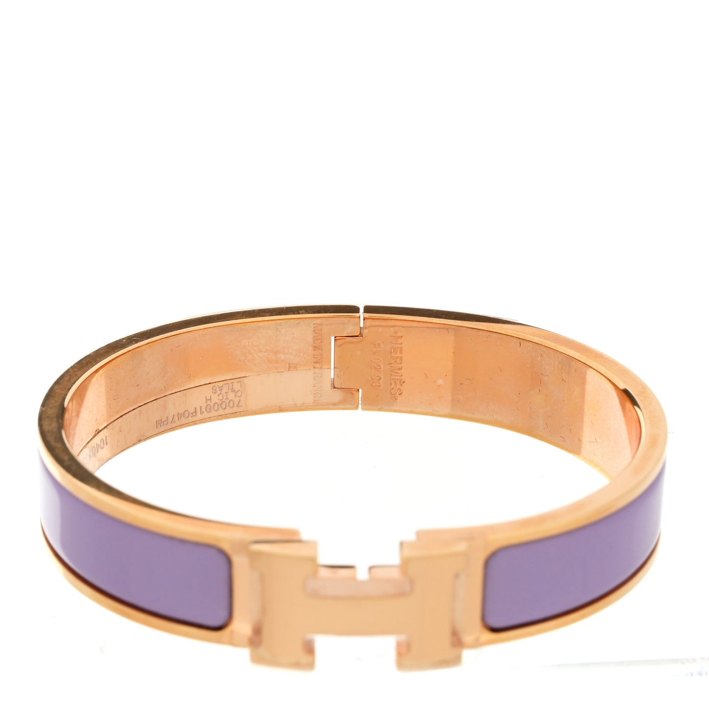 Enamel Narrow Clic Clac H Bracelet PM Lilas