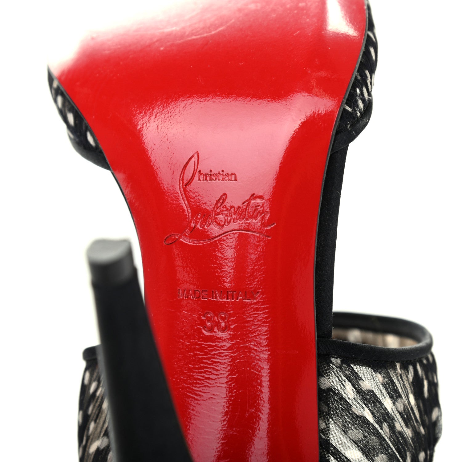 Christian Louboutin Crepe Satin Chiffon Miss Chief 100 Pumps 38 Black 7 of 8