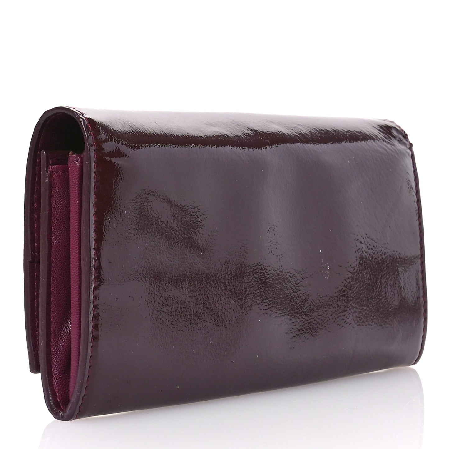 Patent Bow Flap Wallet Amarena