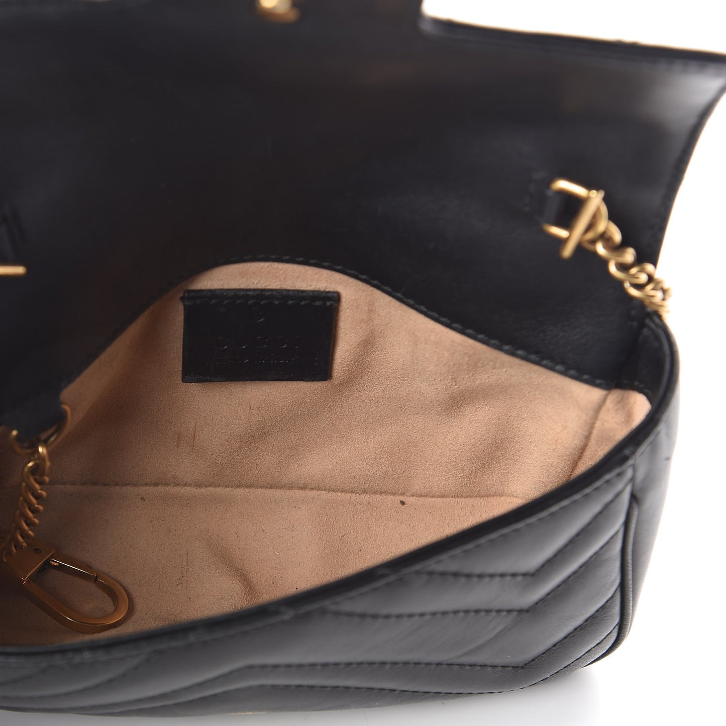 Calfskin Matelasse Super Mini GG Marmont Shoulder Bag Black