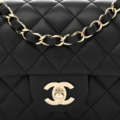 Chanel Lambskin Quilted Mini Rectangular Flap Black 9 of 12