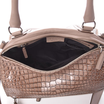Givenchy Calfskin Crocodile Embossed Medium Pandora Taupe 5 of 12
