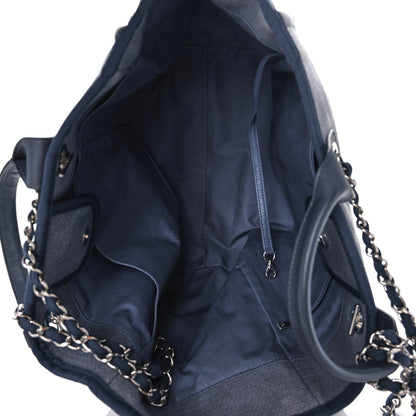 Chanel Canvas Medium Deauville Tote Blue 4 of 9