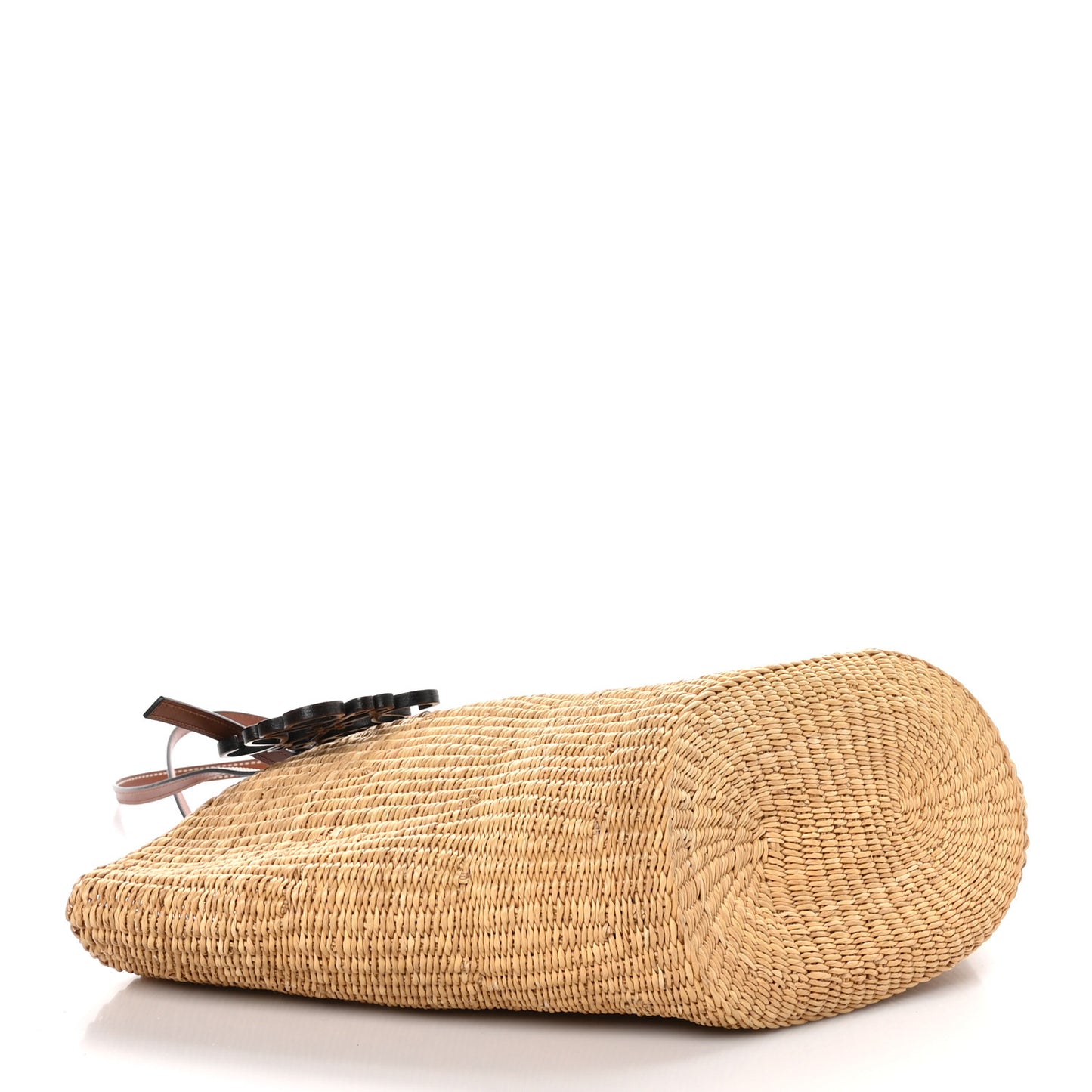 Calfskin Raffia Paulas Ibiza Small Basket Tote Bag Natural Tan