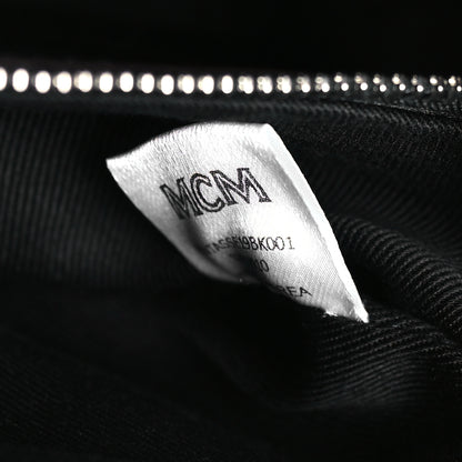 MCM Visetos Small Half Moon Crossbody Bag Black 7 of 9