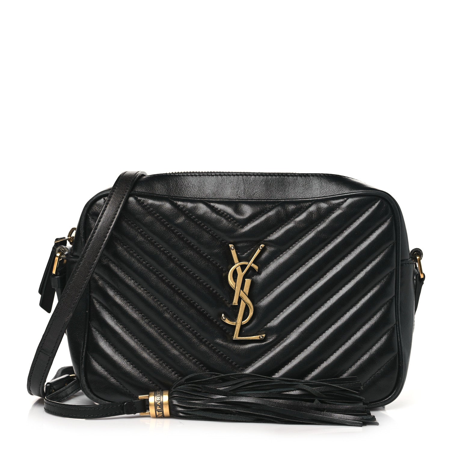 Saint Laurent Calfskin Matelasse Monogram Lou Camera Bag Black 1 of 13