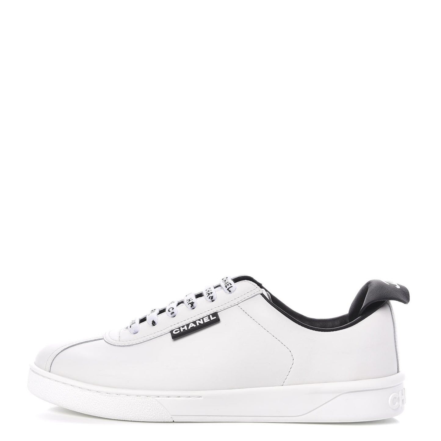 Calfskin CC Womens Sneakers 37 White