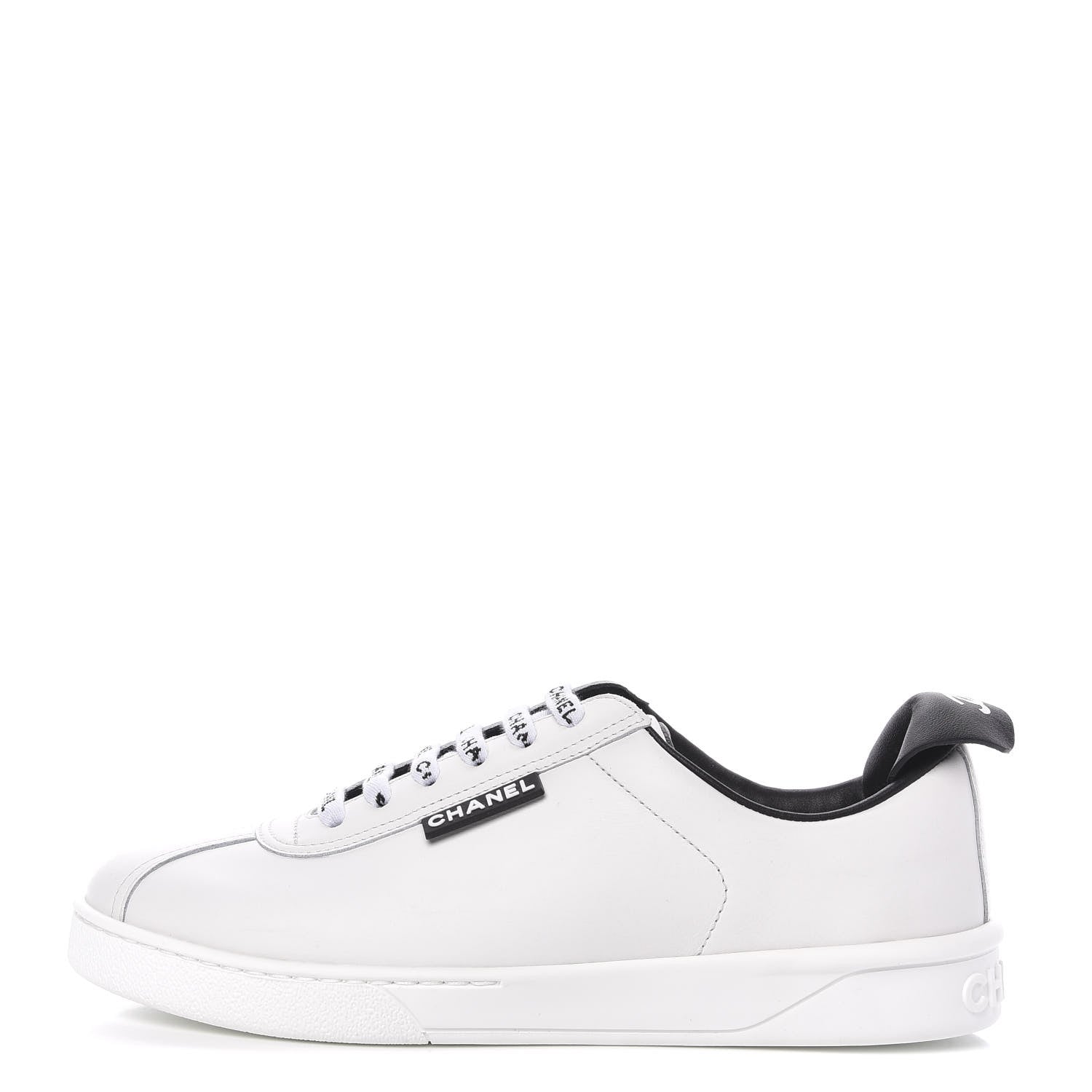 Chanel Calfskin CC Womens Sneakers 37 White 1 of 9