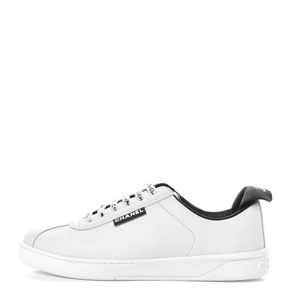 Chanel Calfskin CC Womens Sneakers 37 White 1 of 9