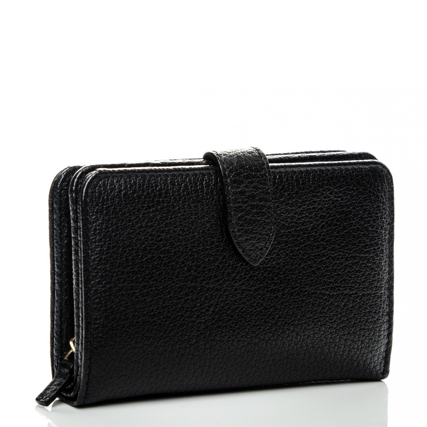 Burberry Signature Grain Calfskin Compact Wallet Black 3 of 8