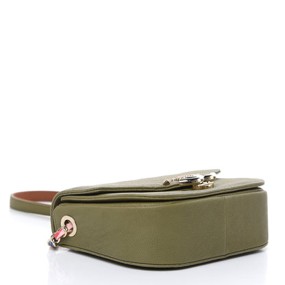 Chanel Grained Calfskin Quilted Small Cuba Top Handle Flap Khaki 4 of 12