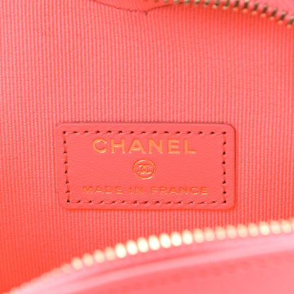 Chanel Lambskin Quilted CC In Love Heart Clutch With Chain Pink 6 of 11