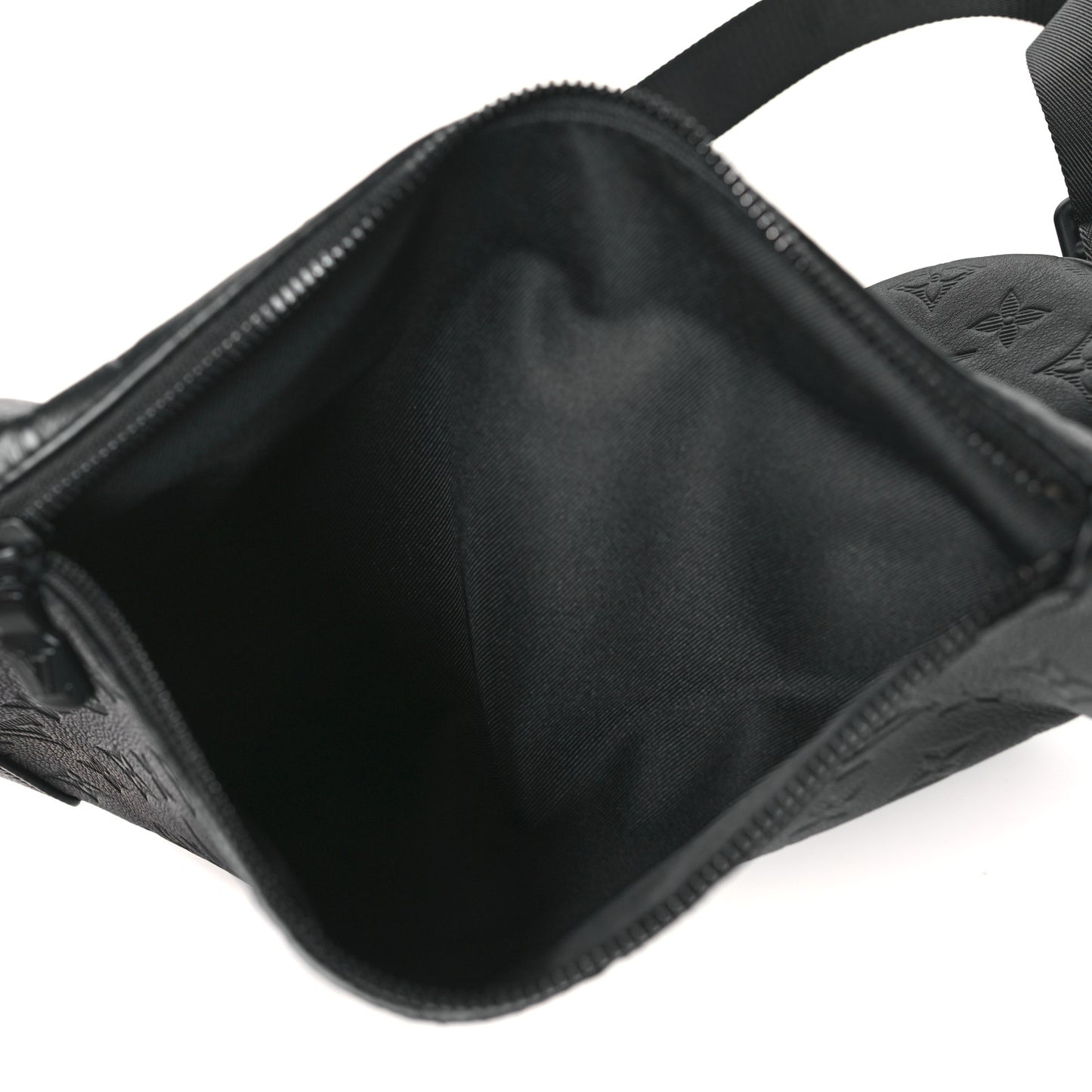 Calfskin Shadow Monogram Duo Slingbag Black