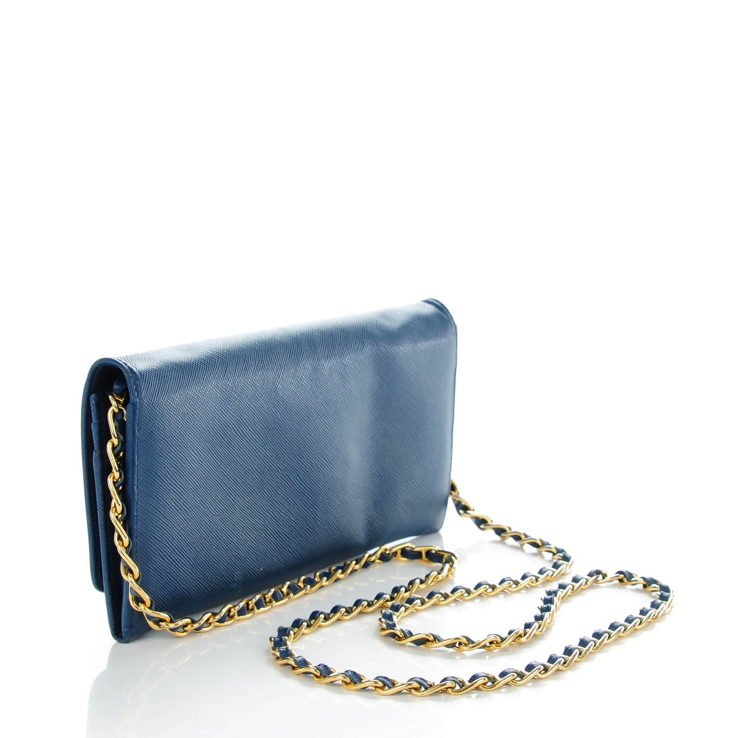 Saffiano Metal Oro Chain Wallet Bleuette