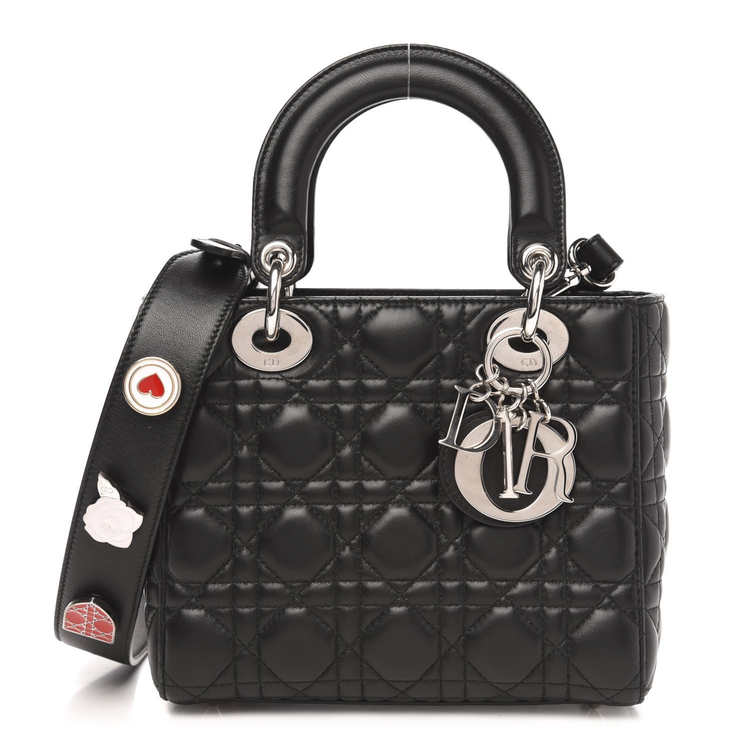 Christian Dior Lambskin Cannage Small Lucky Badges My Lady Dior Black 1 of 11