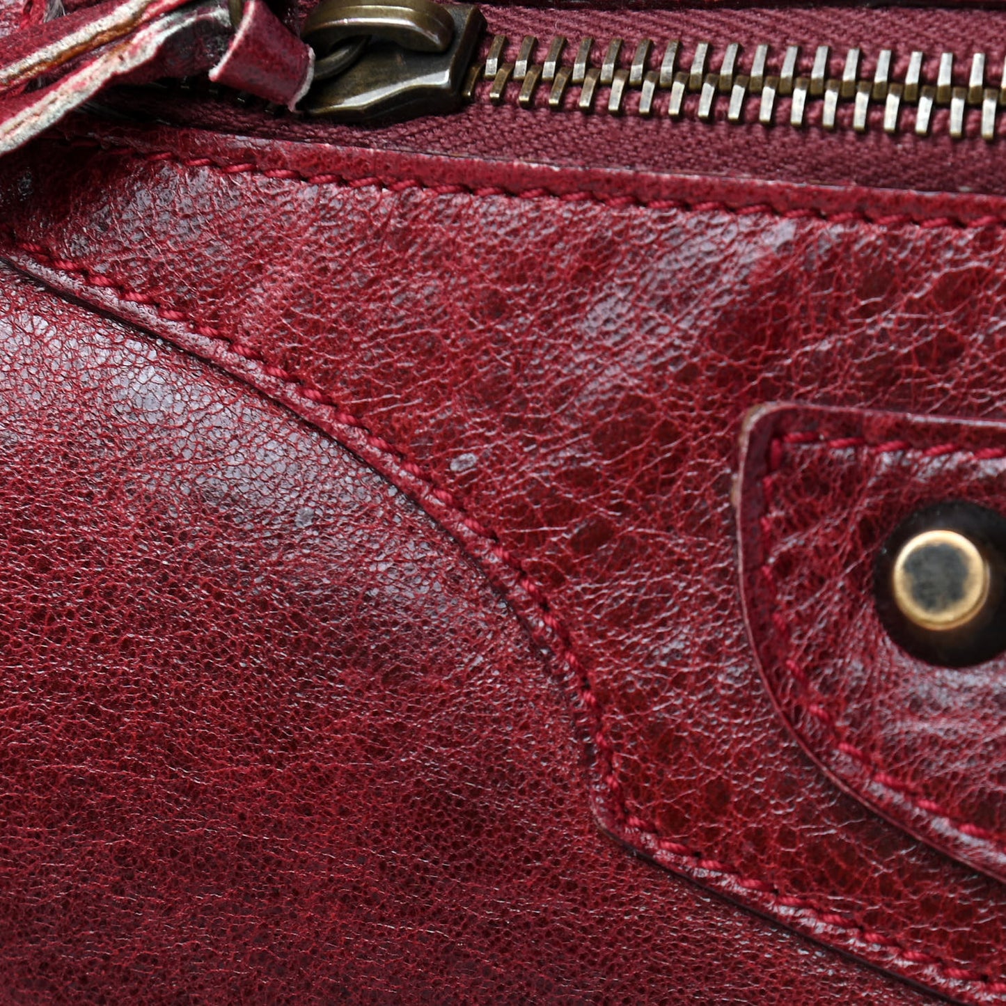 Chevre Classic Hardware Purse Rouge Vif