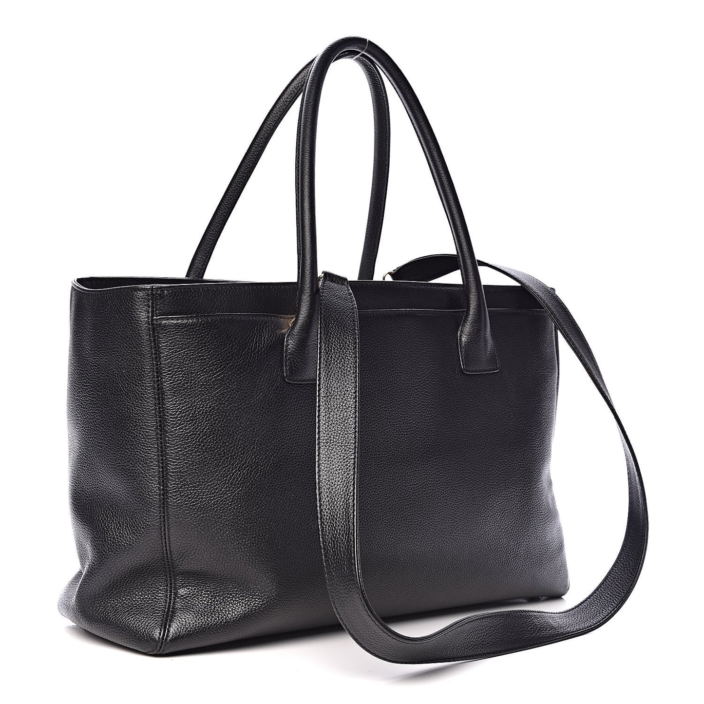 Calfskin Cerf Shopper Tote Black