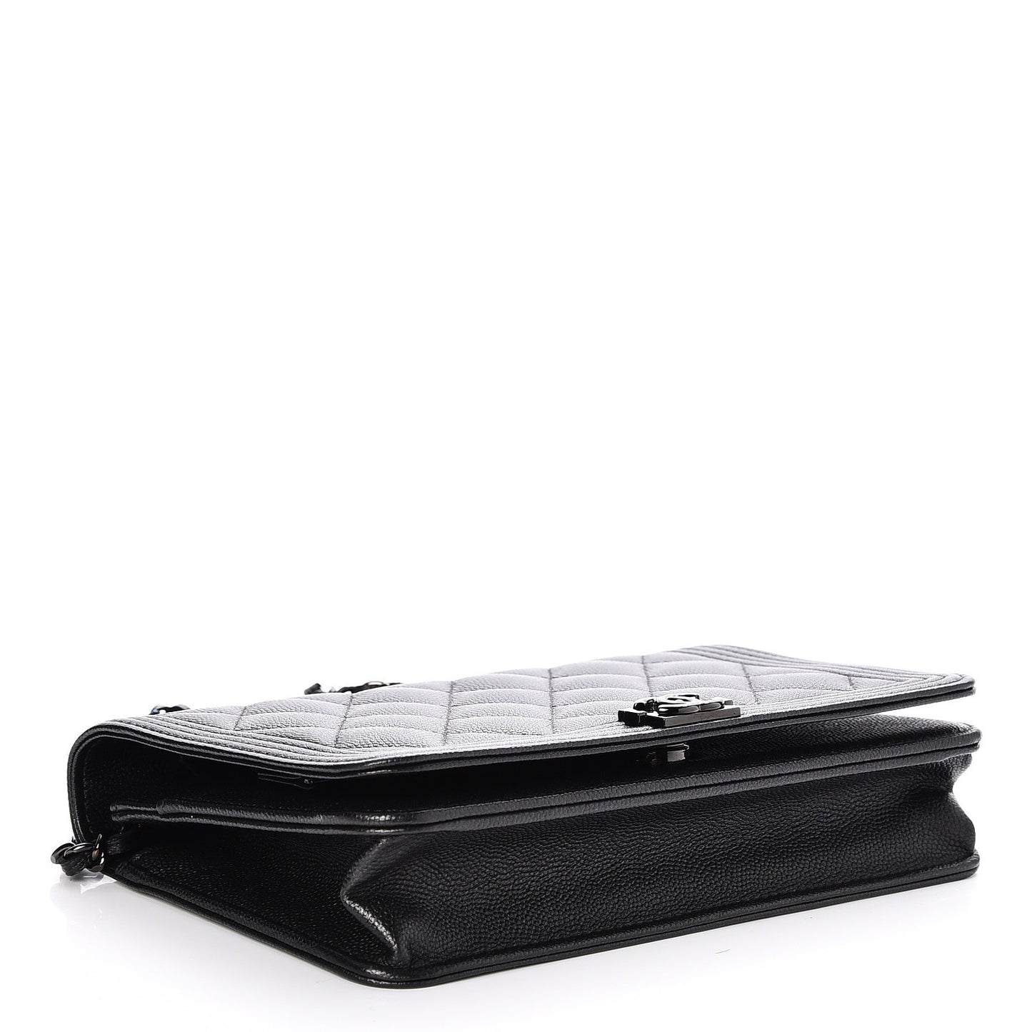 Caviar Quilted Boy Wallet On Chain WOC So Black