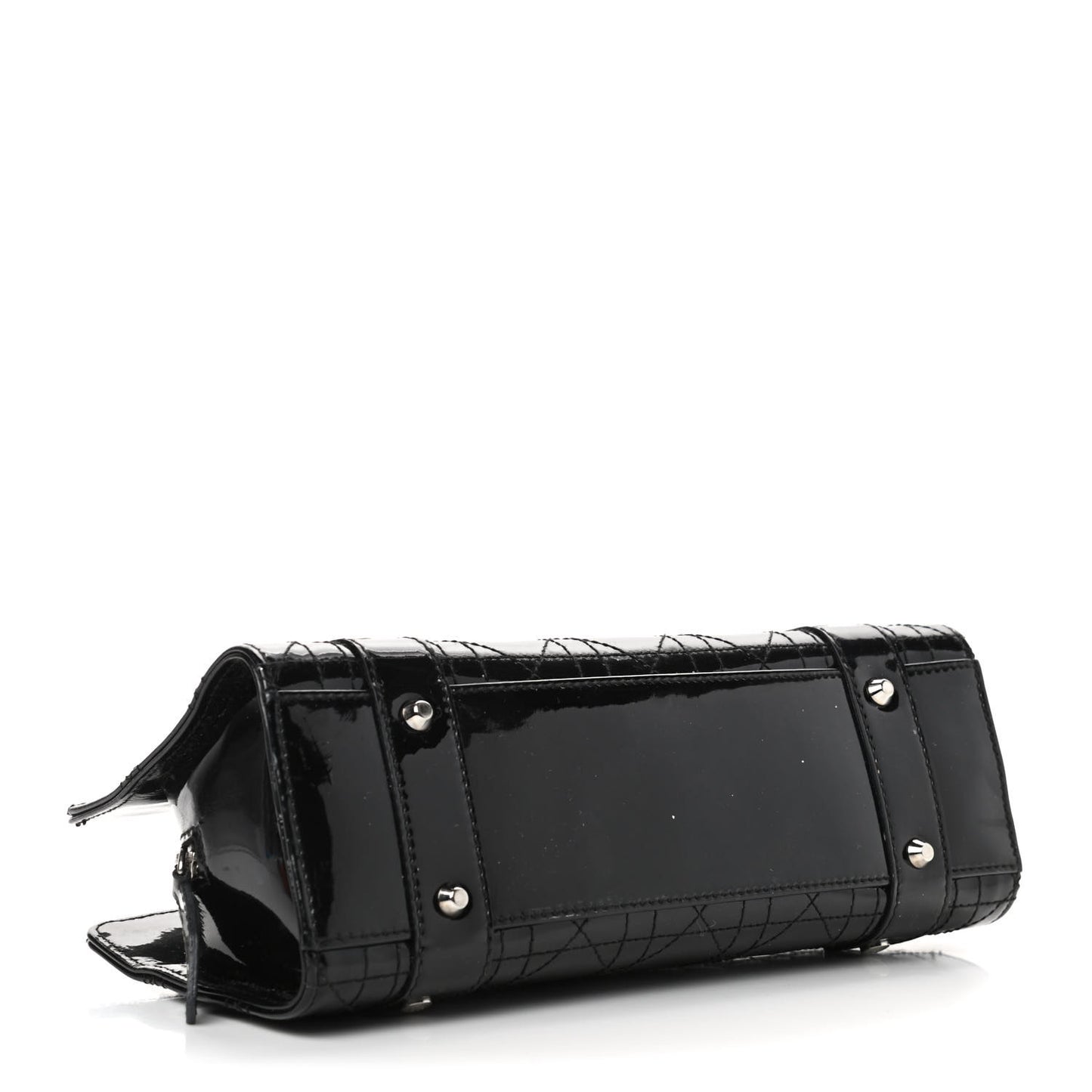 Patent Cannage Stitched Small Lady East West Lady Dior Black