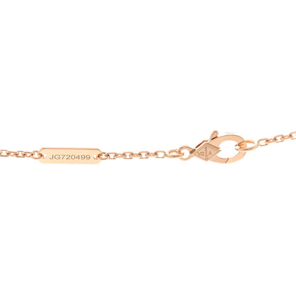 Van Cleef & Arpels 18K Rose Gold Diamond Pink Mother of Pearl Vintage Alhambra Pendant Necklace 4 of 6