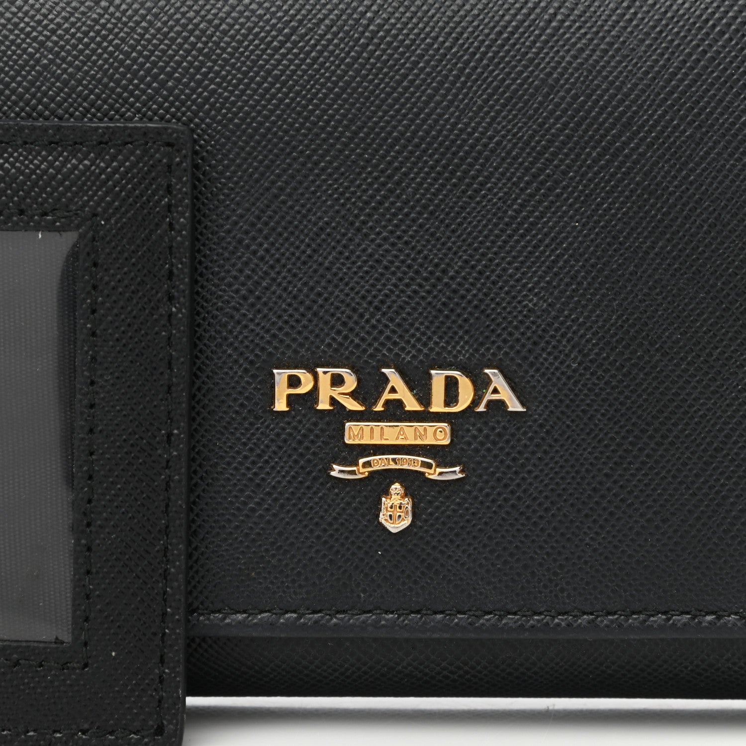 Prada Saffiano Metal Continental Flap Wallet Black 8 of 13