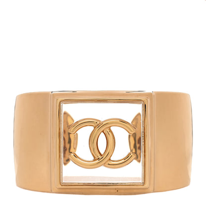 Chanel Resin CC Cuff Transparent Gold 1 of 5