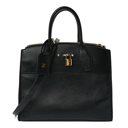 Louis Vuitton Calfskin City Steamer MM Black 1 of 13