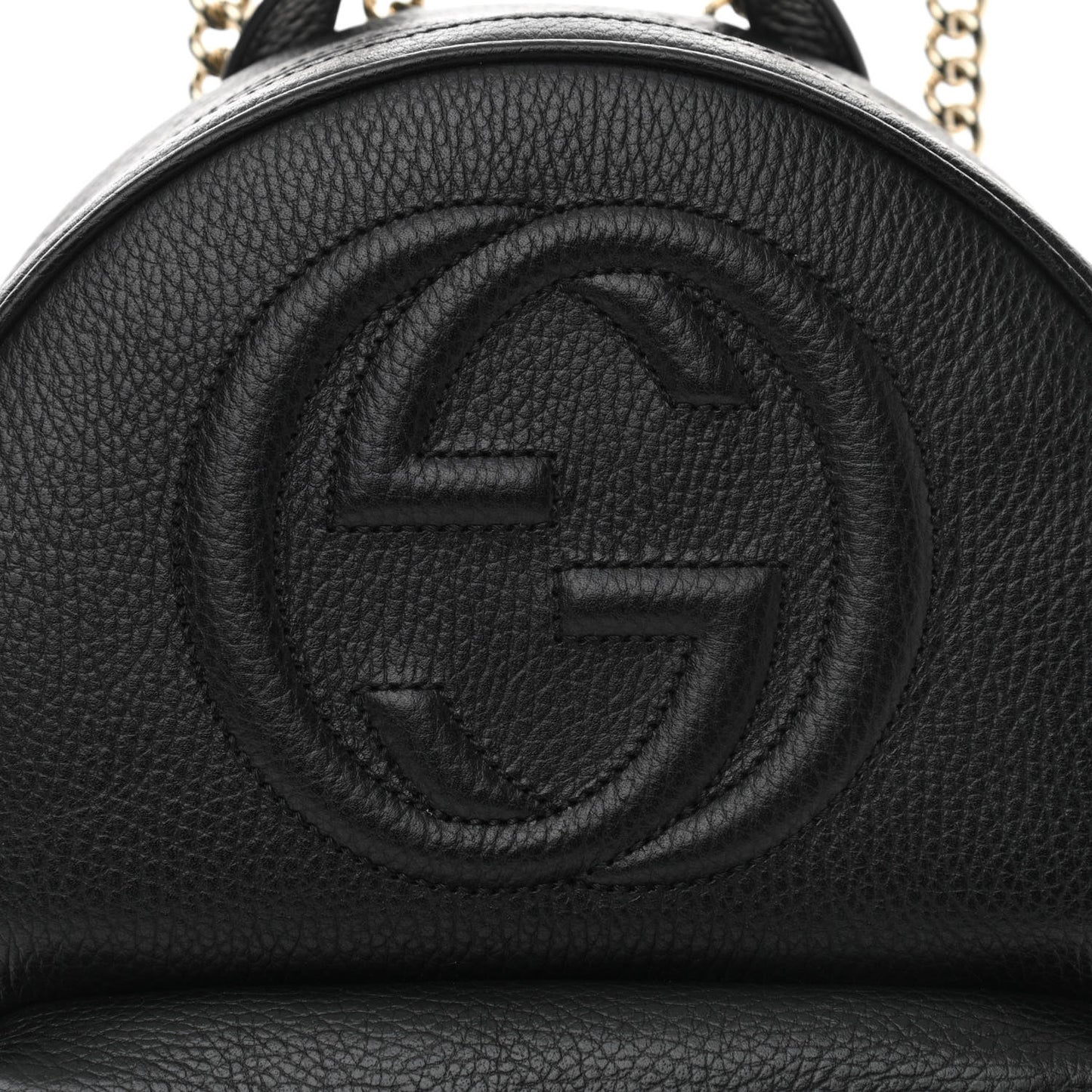 Pebbled Calfskin Soho Chain Backpack Black