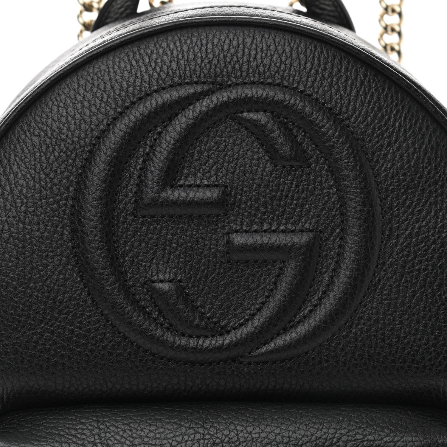 Gucci Pebbled Calfskin Soho Chain Backpack Black 9 of 11