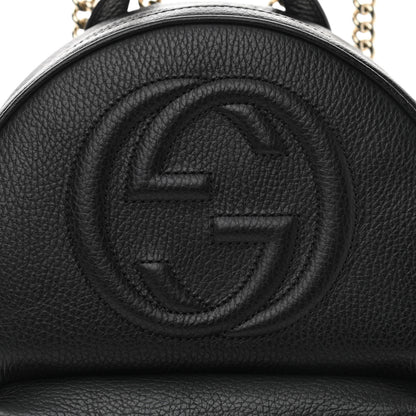 Gucci Pebbled Calfskin Soho Chain Backpack Black 9 of 11