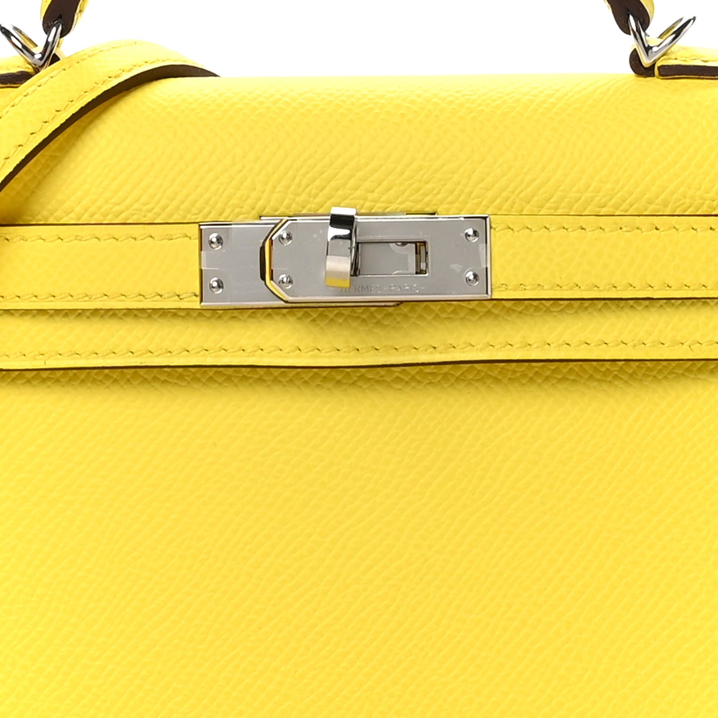 Epsom Mini Kelly Sellier 20 Jaune Citron