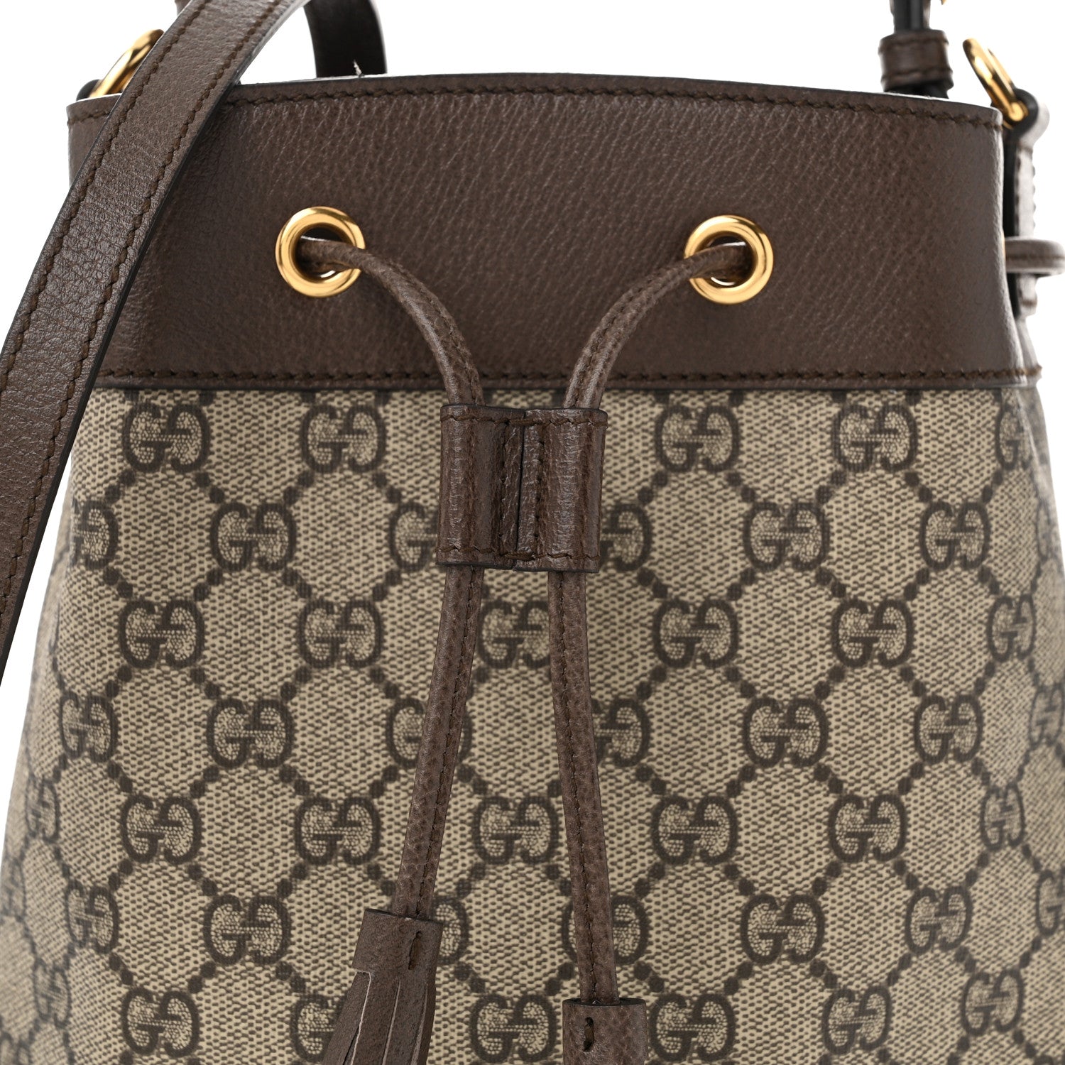 Gucci GG Supreme Monogram Web Small Ophidia Bucket Bag Brown 8 of 10