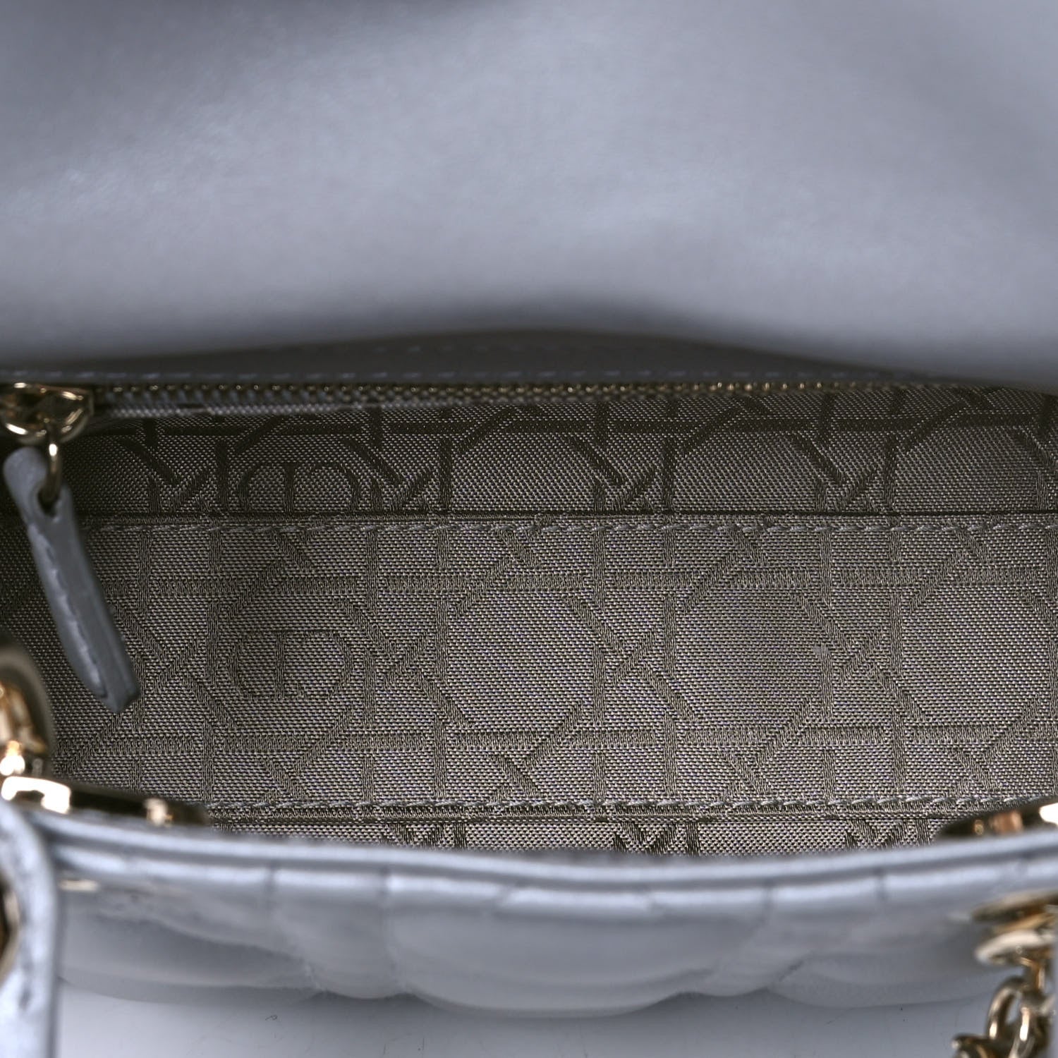 Christian Dior Metallic Lambskin Cannage Mini Lady Dior Grey 4 of 4