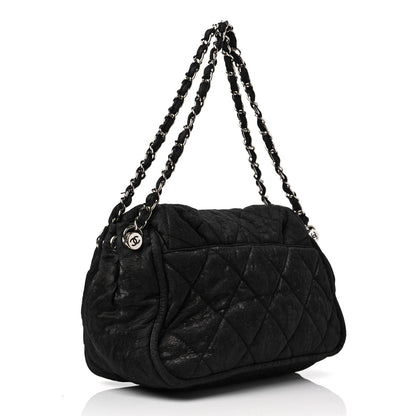 Chanel Crinkled Coated Canvas Quilted Flap Black 3 of 8