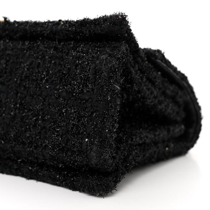 Balenciaga Metallic Tweed Boucle Quilted Small Crush Chain Bag Black 10 of 11