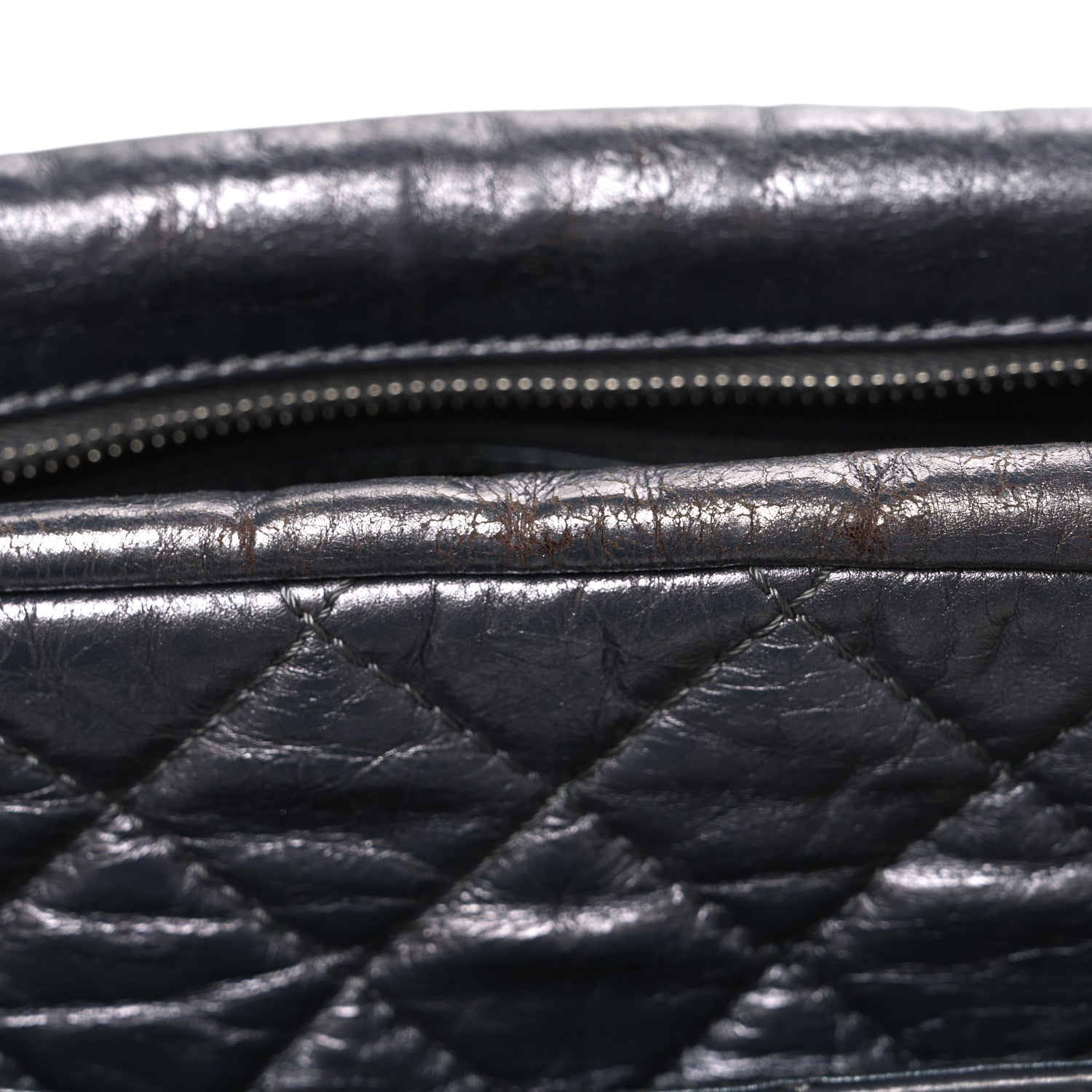 Chanel Metallic Aged Calfskin Quilted Large Reissue Camera Case Silver 10 of 10
