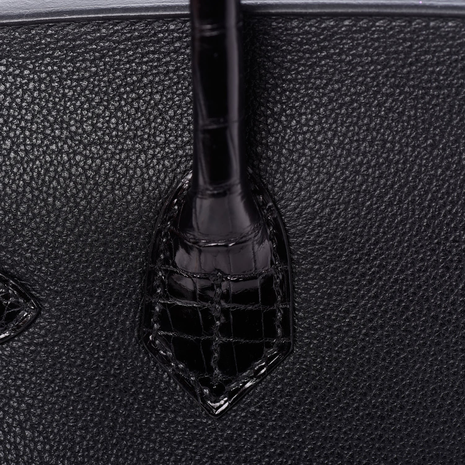 Hermes Taurillon Novillo Shiny Niloticus Crocodile Birkin Touch 30 Black 26 of 32