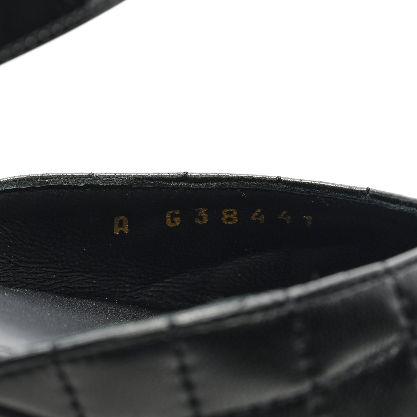 Patent Lambskin Quilted Cap Toe Ballerina Flats 38 Black