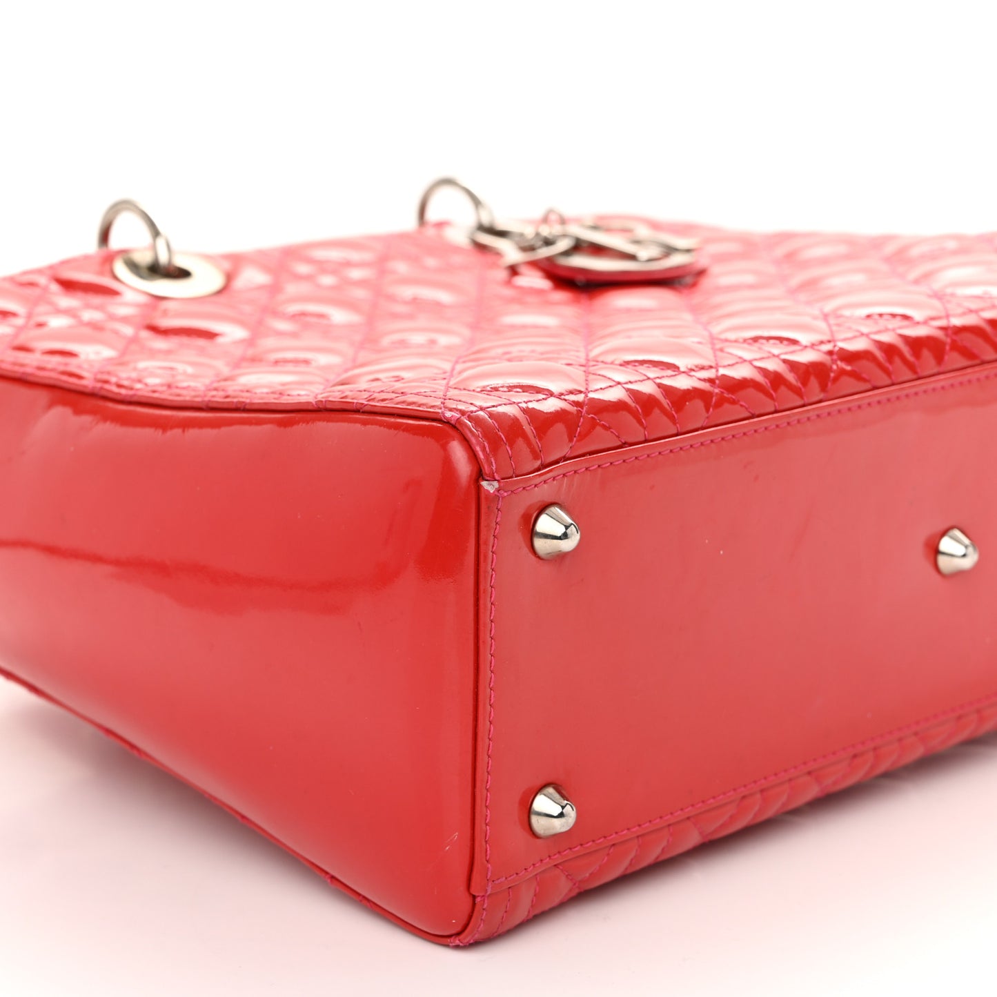 Patent Cannage Large Lady Dior Red