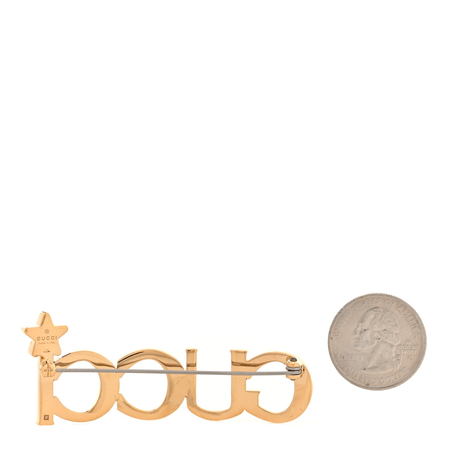 Gucci Metal Crystal Gucci Star Brooch Gold 1737206 – FASHIONPHILE
