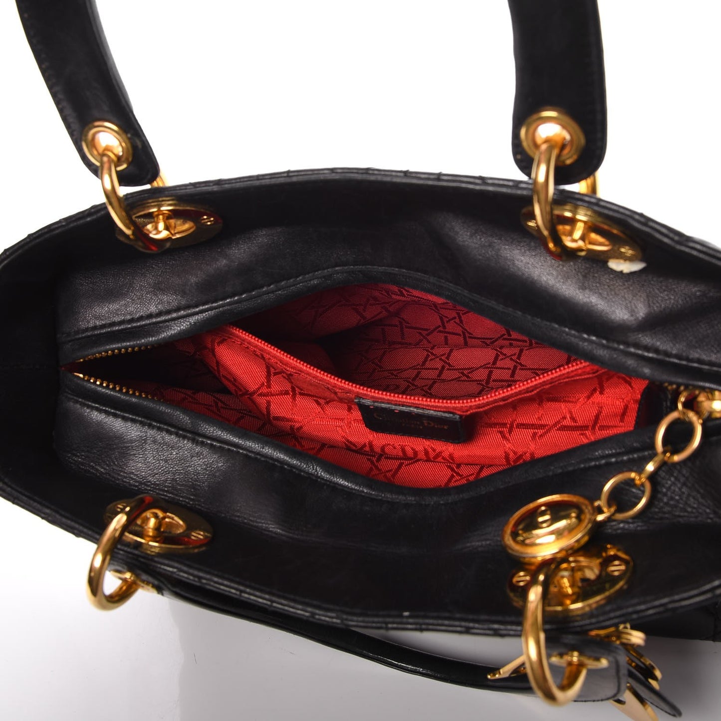 Lambskin Cannage Medium Lady Dior Black